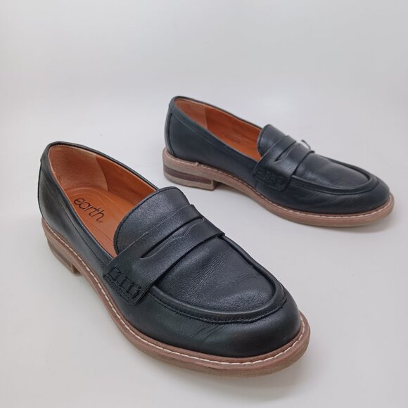 Earth Shoes Javas Black Leather Penny Loafer Preppy Flats Womens Size 6.5 - Picture 8 of 13